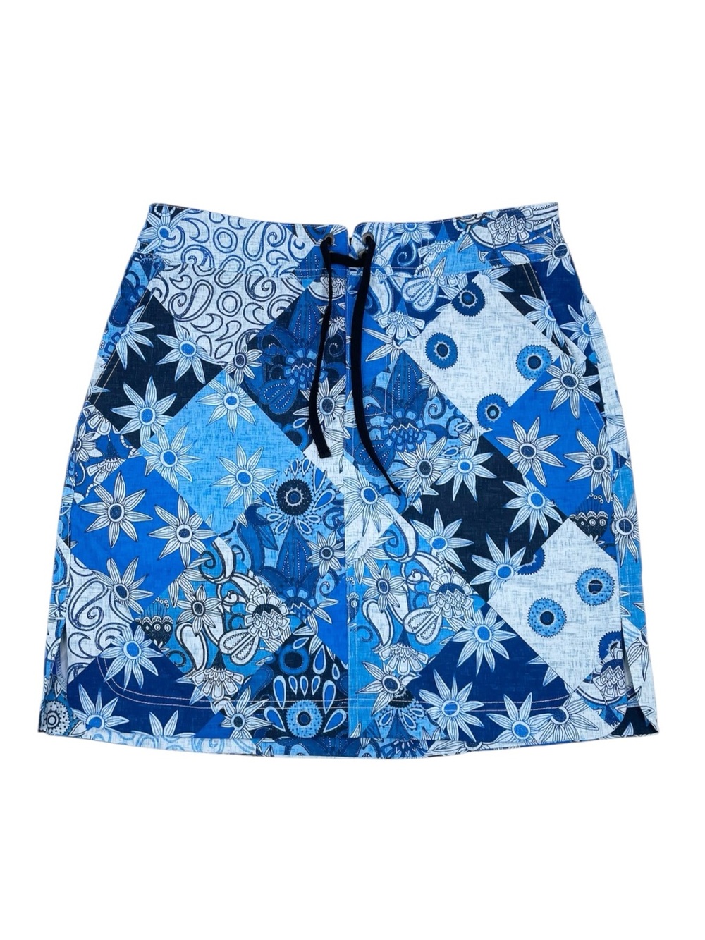 RipSkirt Hawaii Sport Skirt Size Small Blue Floral Tropical Beachy Outdoor Cargo